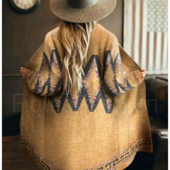 Oceanus Sweaters - Oceanus Women’s Tribal Open Front Cardigan Sweater